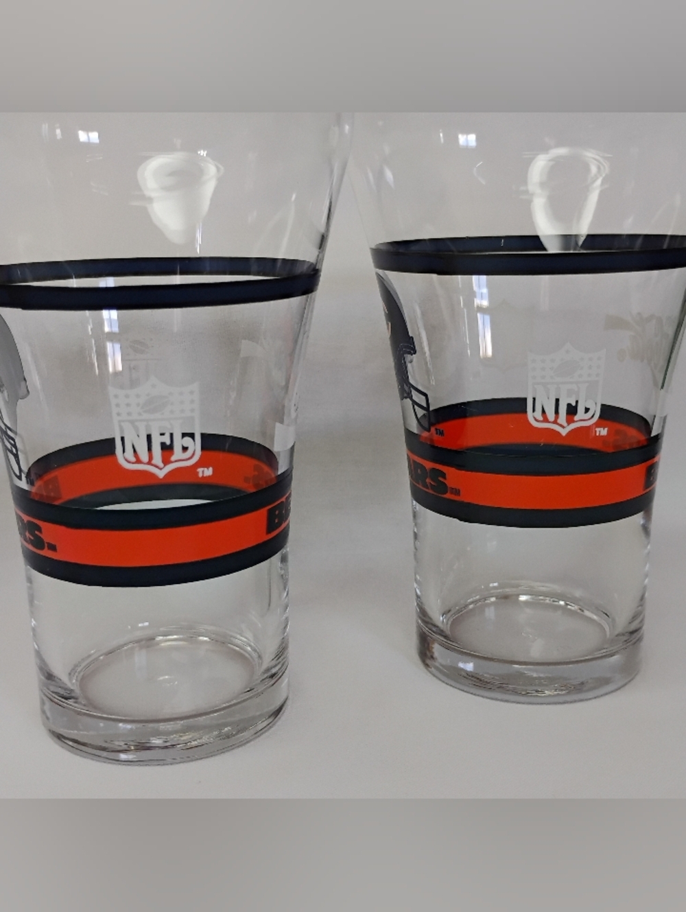 Vintage 5pc Set Chicago Bears Coca-Cola Bar Pub Glasses NFL Football Drinkware - Picture 5 of 11
